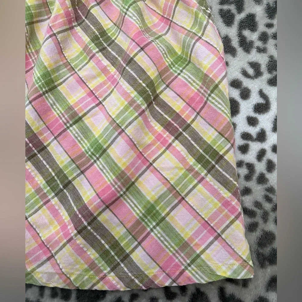 Old Navy Plaid Sundress in Yellow Pink Green Brown Size  Baby Large 12-18 months